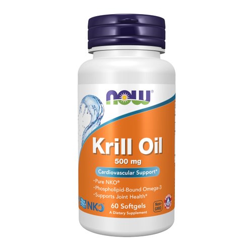 NOW Foods Supplements, Neptune Krill Oil 500 mg, Phospholipid-Bound Omega-3, Cardiovascular Support*, 60 Softgels