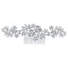BriLove Wedding Hair Accessories Bridal Hair Comb Bohemian Boho Crystal Cluster Flower Vine Leaf Bling Comb for Bride and Women Clear Silver-Tone