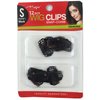 12 pcs Wig Clips Snap Comb 15/16" Small (Black)