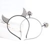 Halloween Devil Horns Headband Rhinestone Skull Head Boppers Hair Band Sparkle Crystal Skeleton Headpiece Party Cosplay Props Dress Supplies Costume Hair Accessories for Women Girls (Set 2pcs)