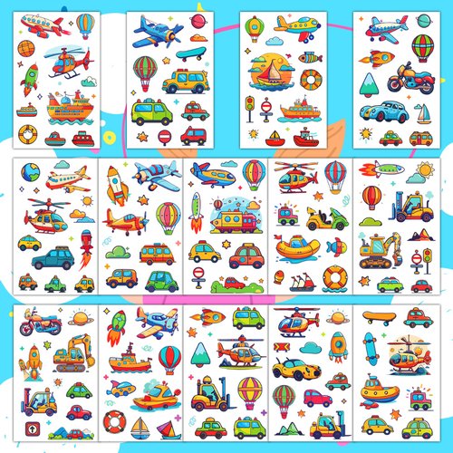 EMOME kids tattoos temporary, Fake Tattoos for Kids Party Favor, Boys and Girls Birthday Party Supplies Decorations Goodie Bag Stuffers (Construction)