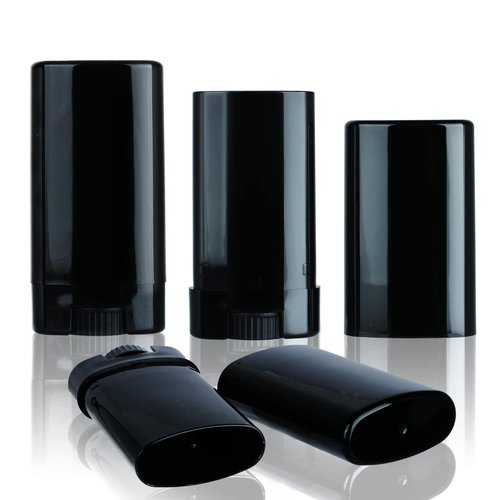 10 PCS plastic empty 15g black oval shape lip balm tube deodorant containers 0.5oz lipstick tube small wax packing container