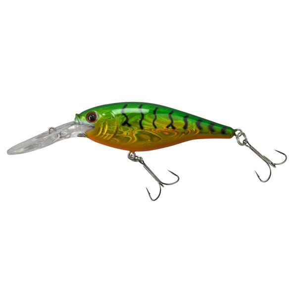 Berkley Flicker Shad Fishing Lure, Slick Firetiger, 3/16 oz, 2in | 5cm Crankbaits, Size, Profile and Dive Depth Imitates Real Shad, Equipped with Fusion19 Hook