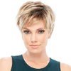 HAIRCUBE Ombre Blonde Pixie Cut Wigs Natural Short Blonde Wigs Dark Root Blonde Wigs for Women