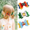 3PCS Glitter Sequin Pencil Apple Book Blackboard Grosgrain Ribbon Alligator Hairgrips - First Day of School Kindergarten Hair Accessories