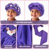 Lolalet 2 PCS Kids Bonnets for Girls, Silk Bonnet for Sleeping Reversible Satin Hat with Wide Elastic Band Night Sleep Caps for Teens Child Girls Curls Braids Natural Hair -Unicorn/Rainbow