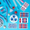 XEAOHESY 224 Pieces 16 Sheets 4th of July Nail Polish Strips for Women Independence Day Nail Wraps Self-Adhesive Red Blue Solid Color Nail Strips Nail Polish Stickers for Memorial Day