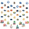 45 Pcs Tropical Fish Decorations Under The Sea Party Banners Ocean Themed Party Supplies Fish Ceiling Hanging Swirl Hawaiian Luau Decor Tropical Fish Paper Cutouts for Birthday Party Favor