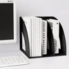 SAYEEC Magazine Holder Desk File Organizer Plastic 3 Compartment File Holder Folder Stand File Divider Document Cabinet Rack Book Storage Organizer Filling Box (Black)