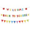 34 PCS Welcome Back to School Banner Decorations - Vibrant Unique Design First Day Classroom Sign, Reusable 9.78ft Long Pennant For KindergartenPreschool Hallway Party Class Celebration Decor