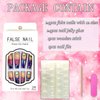 Purple Press on Nails Long Coffin Glossy Artificial Fake Nails with Gem Designs Ballerina Long Square Acrylic False Nails Glue on Nails Full Cover Stick on Nails Fingernails with Charms for Women