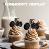 18pcs Red Glitter Motorcycle Dessert Cupcake Topper Rider Racing Sport Let’s Glow Crazy Party Theme Decor Supplies Men Women Boys Girls Happy Birthday Party Decorations