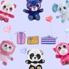 My OLi 5" Plush Toys Set Stuffed Animals Bundle of Zoo Animal Toys Lion/Monkey/Elephant/Pink Bear/Purple Bear/Panda Stuffed Animals Pack of 6 for Babies Kids Girls Boys