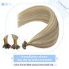 YoungSee Nano Beads Hair Extensions Blonde Hair Extensions Nano Ash Blonde Highlight Golden Blonde Nano Ring Hair Extensions For Women Nano Tips Hair Extensions Cold Fusion 14in 50g 50s