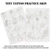 2pcs Double Side Printing Tiny Tattoo Practice Skin, White Silicone Soft Mini Tattoo Practice Pad,Tattoo Fake Skin for Beginners and Experienced Tattoo Artists