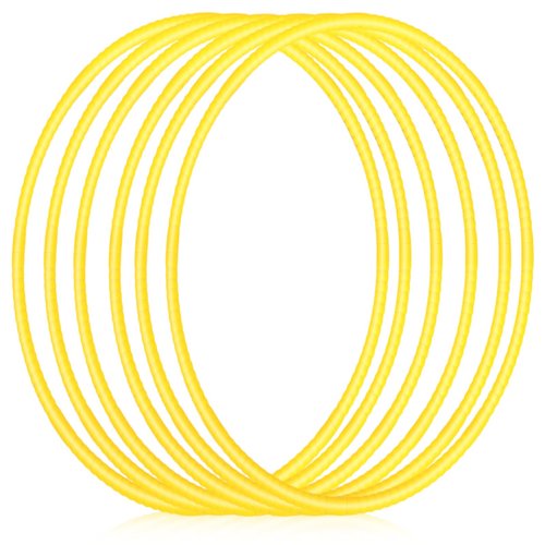 Shappy 6 Pcs Exercise Hoop Detachable Adjustable Plastic Toy Hoop Playground Toys Colored Hoop Circles for Teens Games Gymnastics Dog Agility Equipment Party Decor(32 Inch,Yellow)