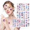 100PCS 4th of July Temporary Tattoos, Fourth of July Patriotic Tattoo, America Flag Red White and Blue Face Tattoo Stickers, Party in the USA Memorial Independence Labor Day Makeup Accessories