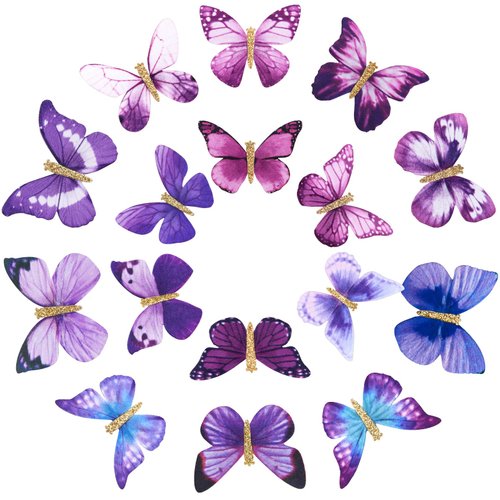 DEEKA 16 PCS Butterfly Hair Clips Small Realistic Colorful Handmade 90s Hair Clips Barrette Hair ...