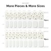 Nailog Semi Cured Gel Nail Strips 34 pcs | Long Lasting Nail Polish Sticker Wraps with Glossy Gel Finish | White Petals