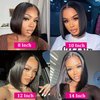 12inch Bob Wig Human Hair 13x4 Straight Lace Front Wigs Wear and Go Glueless Human Hair Bob Wigs Pre Plucked with Baby Hair Straight Bob Frontal Wigs for Black Women Natural Color