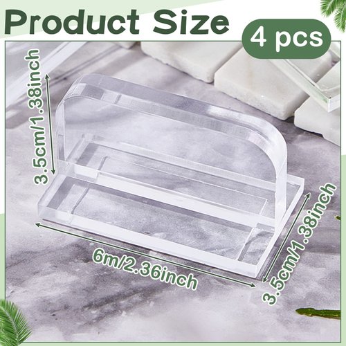 Qunclay 4 Pcs Aquarium Lid Handles Acrylic Clear Fish Tank Cover Handles Adhesive Tank Lid Replacement Handle for Aquarium Fish Tank Lid, 2.36 x 1.38 Inch