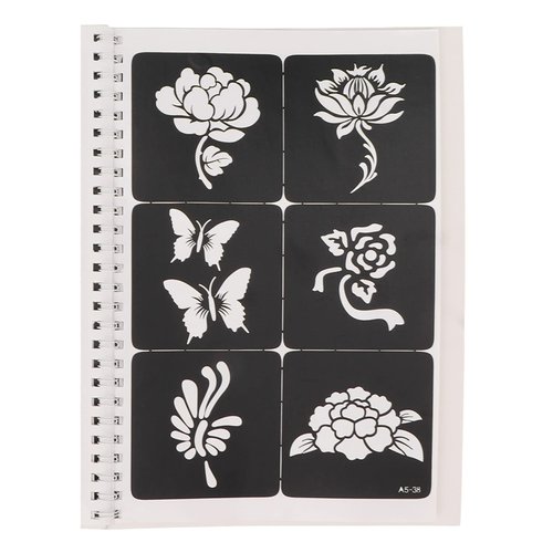 Out Design Stencil Kit, 97 Patterns, Reusable, Glitter Airbrush for Body Art