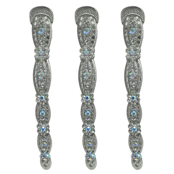Set of 3 Brand jcgy Alligator Hair Clips Designed with U Underclip for Thinner Hair Bridal Duckbill Beakclips Firm Grip NM86110-3-3cryU