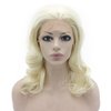 Mxangel Medium Long Wavy Celebrity Synthetic Lace Front Light Blond Wig Natural