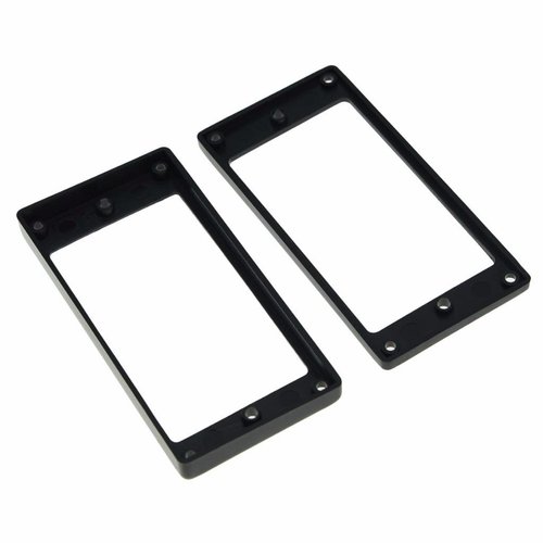 Dopro Set of 2 Plastic Humbucker Pickup Ring Pickup Mounting Frame Flat Bottom 3 * 5 for Neck and 7 * 9 for Bridge Pickup Black