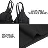 SEAFORM Women's Tankini Swimsuits Two-Piece Tummy Control Bathing Suits V-Neck Printing Swim Dress for Women with Boyshorts Black