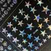 30 Sheet Aurora Star Nail Art Stickers Silver 3D Self-Adhesive Laser Line Nail Decals Holographic Sliver Nail Stickers for Shiny Design Acrylic Nail Supplies DIY Decoration for Women Girls