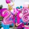 40 Inch Hot Pink Number 1 & Mini Crown Balloon for Birthday Party Decorations, 1st Birthday Party Decorations, Baby Shower Anniversary Balloons Decorations Supplies
