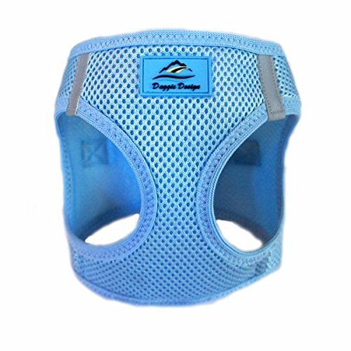 DOGGIE DESIGN American River Ultra Choke Free Dog Harness (S, Light Blue)