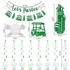 SparkDot Golf Party Decorations, Pre-assembled Let's Partee Golf Banner, Golf Ball Hanging Swirls, Golf Birthday Party Decor, Golfing Party Decor, Golf Themed Party Supplies