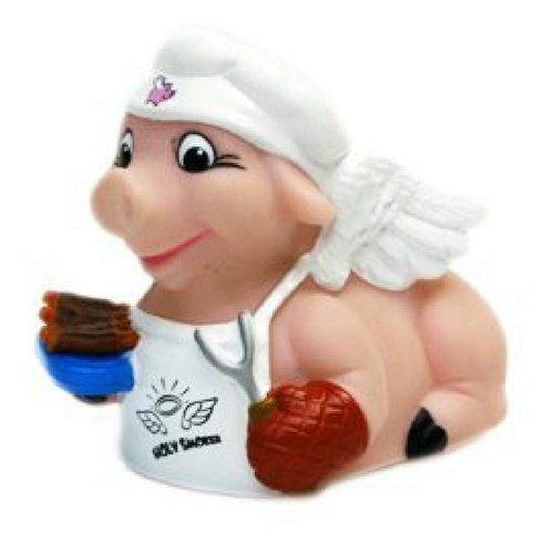 CelebriDucks Holy Smoker BBQ Pig Floating Rubber Ducks - Collectible Bath Toys Gift for Kids & Adults of All Ages - Fun, Safe, Sealed Baby Toddler Water Table, Pool, & Bathtub Toys - Made in USA