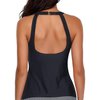 Holipick High Neck Tankini Top Bathing Suit Tops for Women Tummy Control Tank Tops Swimsuits Black L