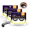 Laflare 3D False Eyelashes Russian Volume Strip Lashes | Fluffy, Wispy, Lightweight | Faux Mink Eyelashes Extension D Curl Wispy Handmade Soft Reusable 3 Packs Value Combo. (FDD02X3C)