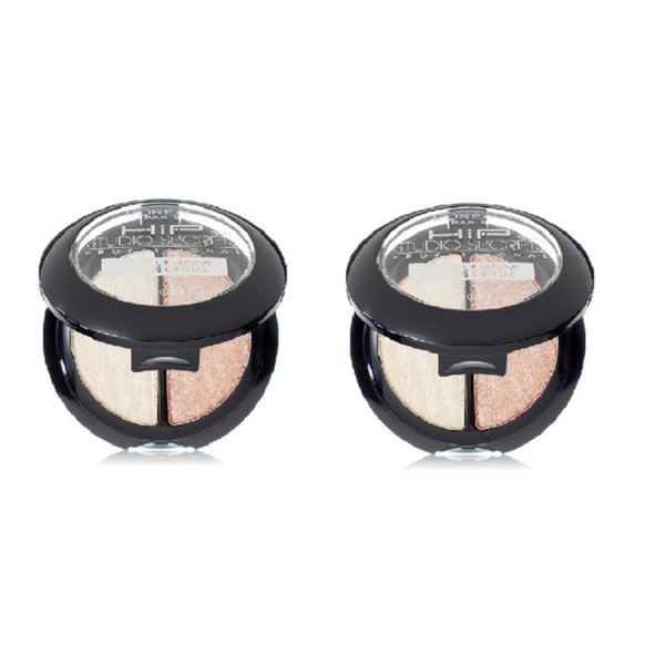2 L'Oreal Studio Secrets Hip Crystal Eye Shadow Duo 819 Precious Beige Rose