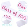 KETAOO 2PCS Class of 2025 Sash, Pink Foil White Finally Graduated Cheerleader Class of 2025 Sashes for Graduation Party Supplies