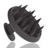 YalsFTY Silicone Shampoo Brush Scalp Massager for Hair Growth, Dandruff Removal, All Hair Types, Black