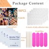 4 Packs (96PCS) HJKDSFD Press on Nails Short Square Fake Nails Full Cover Glossy Acrylic False Nails 4 Gradient Colors Glue on Nails Reusable Stick on Nails with Adhesive Tabs Nail Files for Women