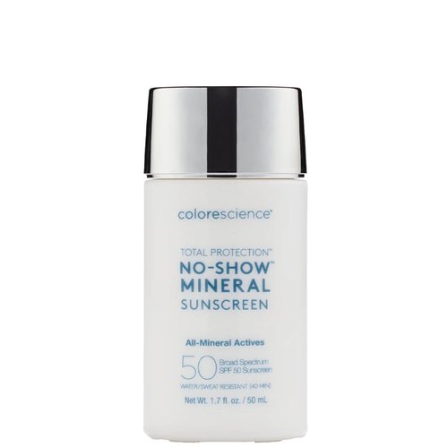 Colorescience Total Protection No-Show Mineral Sunscreen SPF 50, 1.7oz, 100% Invisible all-mineral sunscreen for all skin tones & types