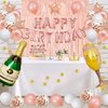 Fancypartyshop 28th Birthday Decorations - Rose Gold Happy Birthday Banner and Sash with Number 28 Balloons Latex Confetti balloons Ideal for Girl and Women 28 Years Old Birthday Rose Gold