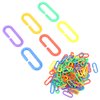 200PCS Chain Link, Bird Toys Plastic C Clips Hooks Chain Links Bird Chewing Toy Bird Cage Accessories for Small Pet Rat Parrot Bird
