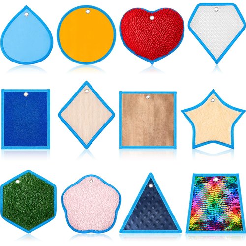 Liliful 12 Set 8.66 Inch Sensory Mats for Autistic Children Toddler Assorted Textured Sensory Floor Tiles Play Mat Tactile Sensory Walls Fidgeting Educational Activity for Sensory Room Wall