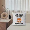 KEUSPI Fox Pillow Covers 18x18, Foxes Gifts for Girls Women, Fox Lover Gift, Fox Decor, Fox Decorations for Home, Just a Girl Who Lovers Foxes Pillow Case