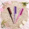 TIESOME 3 PCS Professional Teasing Comb, 8.15 Inches Triple Teasing Comb Tease Comb with Rat Tail for Root Teasing Hair Styling Back Comb for Hair Volume and Sectioning(Black Rose-Red Purple)