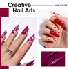 Gellen Burgundy Red Gel Nail Polish Set, 6 Colors Purple Gel Nail Polish Colors Art Manicure, Red Tone Gel Nail Polish Set for Salon Professional DIY