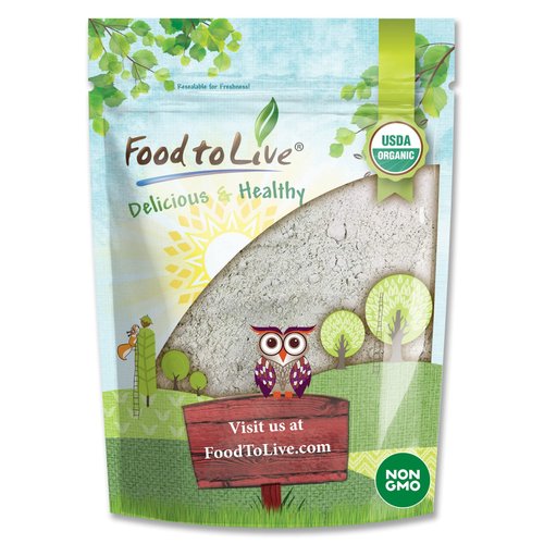 Food to Live Organic Pumpkin Seeds Protein Powder, 2 Pounds - 60% Protein, Non-GMO, Non-Irradiated, Pure Flour, Kosher, Vegan Superfood, Bulk, for Baking, Drinks and Smoothies