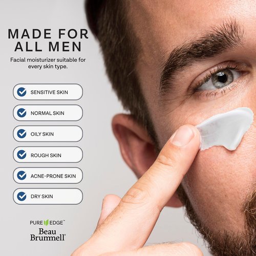 Beau Brummell for Men Matte Finish Face Moisturizer | Fast Absorbing, Lightweight Face Lotion with Vitamins A+E, Aloe Vera & Caffeine | Anti-aging, For Dry or Oily Skin | 4 OZ Tube | Made In America